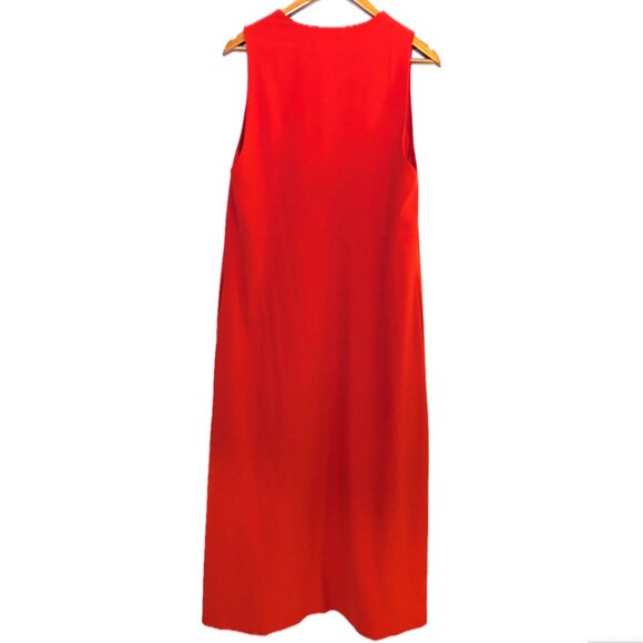 NWT Alice + Olivia | Maxi Vest Poppy Red Crepe Sleeveless Angelica | Large - Picture 8 of 14